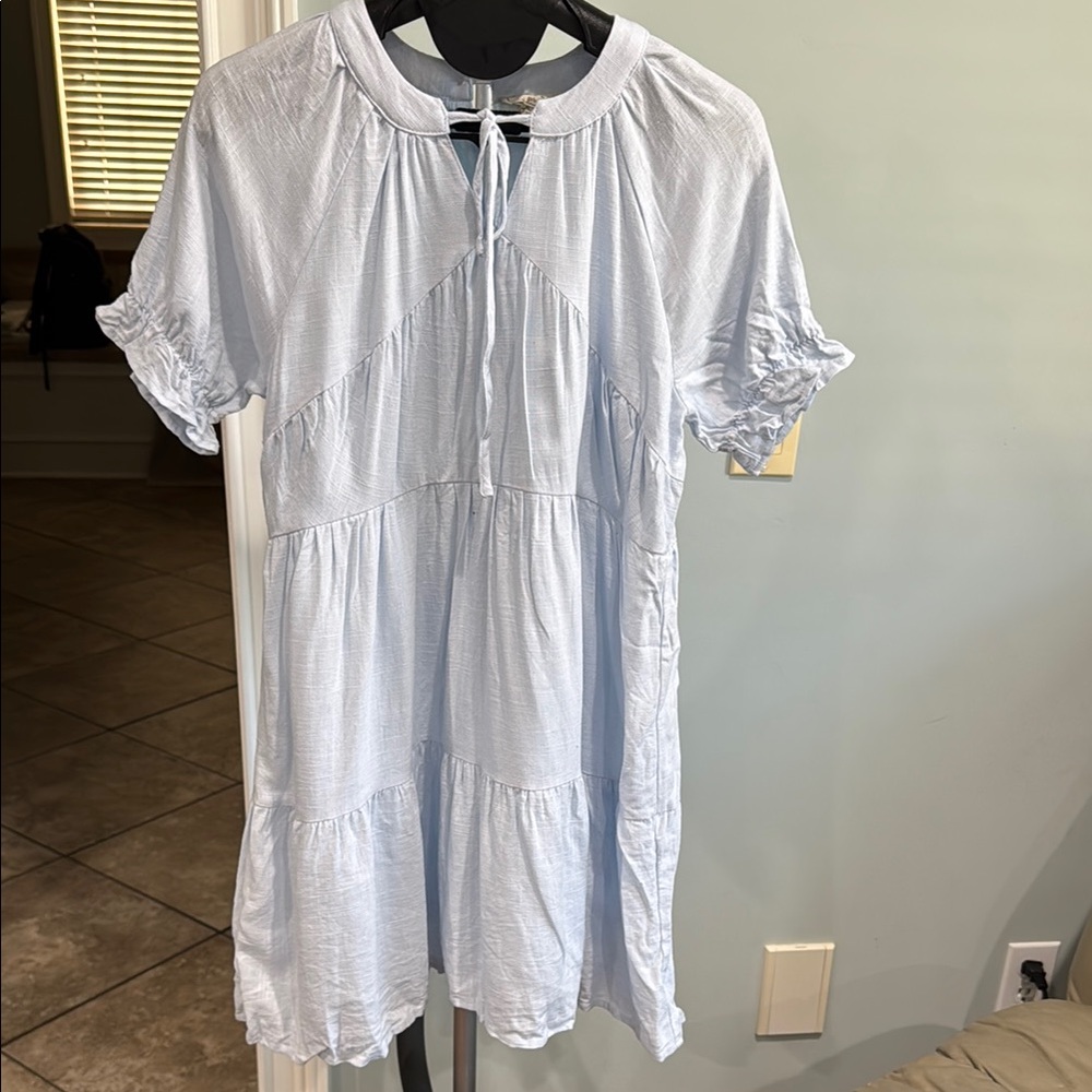 Light Blue Tiered Dress